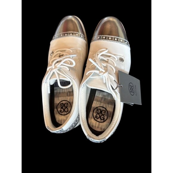 G/Fore Cap Toe Gallivanter Women's Golf Shoes Size 7 US 38 EUR White Silver New - Picture 6 of 7